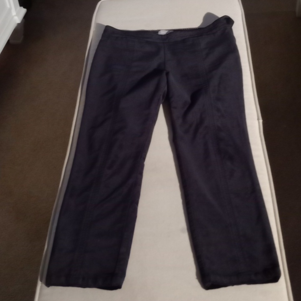 Anthropologie The Essential Slim Black Velvet Pants With Side Zip Size 6